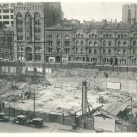 Government Savings Bank of N.S.W. - Head Office 48-50 Martin Place - Construction - View showing pier holes - 17 July 1924 (plate 512)