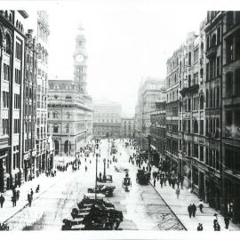 Commonwealth Bank - Head Office cnr Pitt Street & Martin Place - Site - Moore Street (now Martin Place) looking toward Pitt & George Streets Head Office site - c.1913 (plate 554)