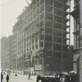 Commonwealth Bank - Head Office cnr Pitt Street & Martin Place - Construction - View from Martin Place - 9 November 1915 (plate 567)