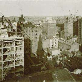 Head Office - Construction of new premises (view from GPO clock-tower) - 20 August 1915 (plate 568)