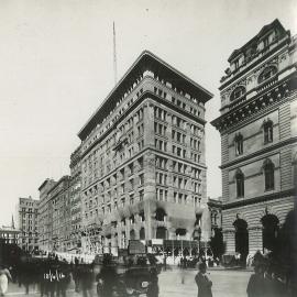 Commonwealth Bank - Head Office cnr Pitt Street & Martin Place - Construction - View from Martin Place (Street level) - 18 April 1916 (plate 630)