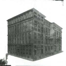 Commonwealth Bank - Head Office cnr Pitt Street & Martin Place - Sketch showing one of the ideas for 1931 extension (view 2) (plate 634)