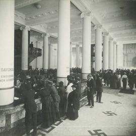 Commonwealth Bank - Head Office cnr Pitt Street & Martin Place - Banking Chamber Ground floor - Savings Bank Department - 7 February 1917 (plate 637)
