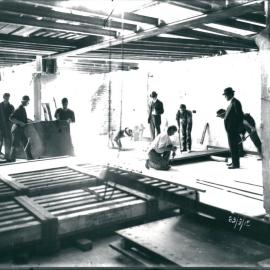 Government Savings Bank of NSW - Head Office 48-50 Martin Place - Construction - Interior - Laying of flooring - 23 March 1915 (plate 643)