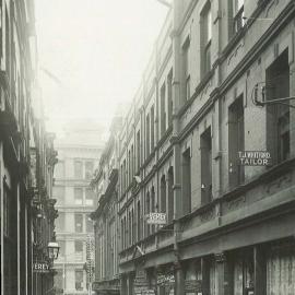 Commonwealth Bank - Head Office cnr Pitt Street & Martin Place - Rowe Street looking towards Pitt Street - 18 June 1915 (plate 648)
