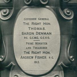 Commonwealth Bank - Head Office cnr Pitt Street & Martin Place - Commemorative shields on facade - c.1913 (plate 652)