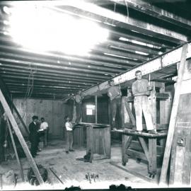 Government Savings Bank of NSW - Head Office 48-50 Martin Place - Construction - Interior - Working on ceiling - 8 February 1915 (plate 661)