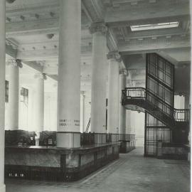 Commonwealth Bank - Head Office cnr Pitt Street & Martin Place - Interior upon completion - Banking Chamber - 11 August 1916 (plate 716)