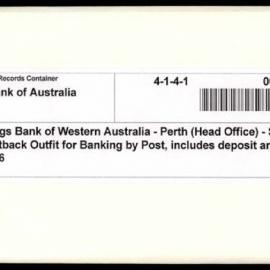 State Savings Bank of Western Australia - Perth (Head Office) - Specimen Forms - Outback Outfit for Banking by Post, includes deposit and withdrawal forms - 1926