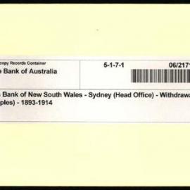 Savings Bank of New South Wales - Sydney (Head Office) - Withdrawal Orders (8 examples) - 1893-1914
