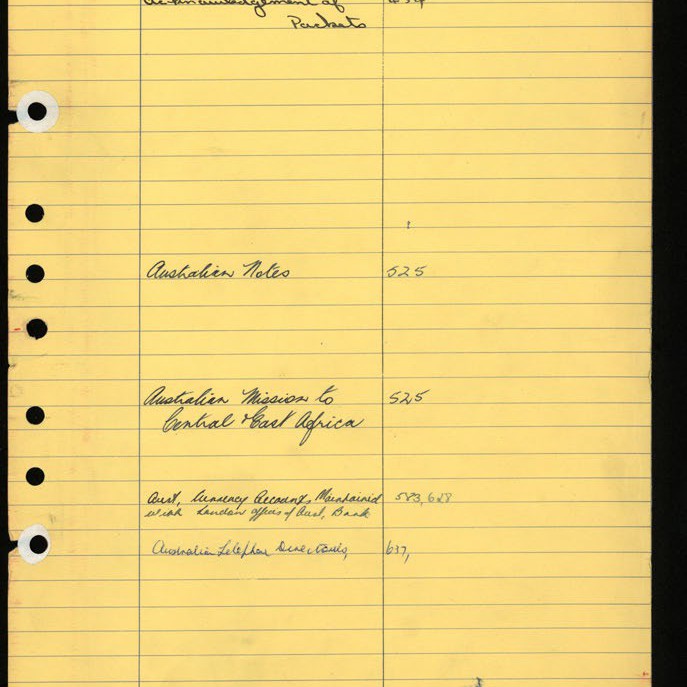 Secretary's Department - London Letters - From London (Indexed) - February - June 1959