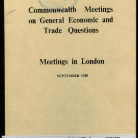 Research Department - Balance of Payments - Committees and Conferences - British Commonwealth Foreign Ministers - London - 1950 - File 2