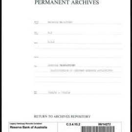 Research Department - Balance of Payments - Exchange Transactions - Classification of Overseas Exchange Applications - 1946 - 1949