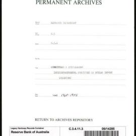 Research Department - Balance of Payments - Committees and Conferences - Interdepartmental Committee on Dollar Import Licencing - 1948 - 1956