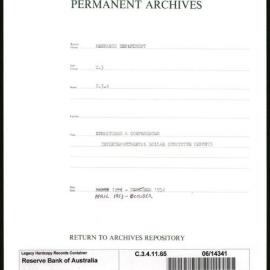Research Department - Balance of Payments - Committees and Conferences - Interdepartmental Dollar Committee - Reports - April 1953 - October 1954