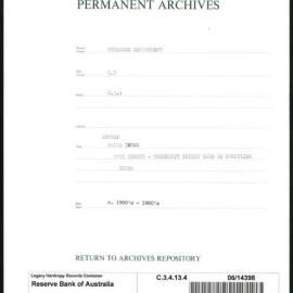 Research Department - Balance of Payments - Export Price Index - Work Sheets - Commodity Prices used in Compiling Index. 1927 - 1961