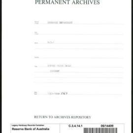 Research Department - Balance of Payments - Import Price Index - History - 1953 - 1967