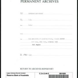 Research Department - Balance of Payments - Obsolete Files - The Cessation of Seaborne Trade, 1st-4th Reports, May 1939, July 1939 and November 1939 - 3rd Report - 1939