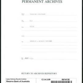 Research Department - Balance of Payments - Obsolete Files - Blockade - Medical Supplies - 1937 - 1939