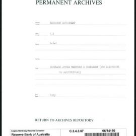 Research Department - Balance of Payments - Obsolete Files - Blockade - Other Machines and Machinery (Not Electrical or Agricultural) - 1939