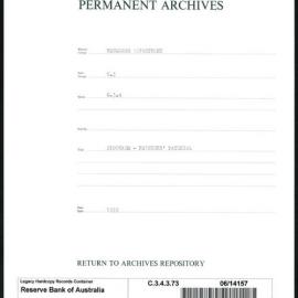 Research Department - Balance of Payments - Obsolete Files - Blockade - Printers' Materials - 1939
