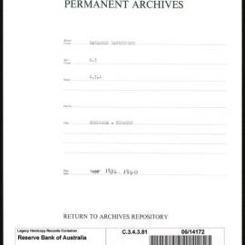 Research Department - Balance of Payments - Obsolete Files - Blockade - Tobacco - 1936 - 1940