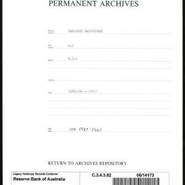 Research Department - Balance of Payments - Obsolete Files - Blockade - Tools - 1937 - 1941