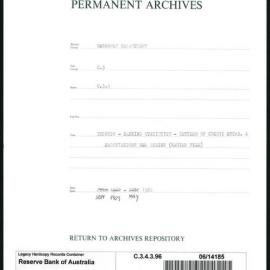 Research Department - Balance of Payments - Obsolete Files - Banking Statistics - Letters of Credit Establishment & Negotiations - New Series (Master File) - 1962 - 1964
