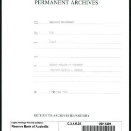 Research Department - Balance of Payments - Global Balance of Payments - Private Capital - General - 1938 - 1950