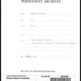 Research Department - Balance of Payments - Global Balance of Payments - Private Capital - Analysis of Movements - 1950 - 1953