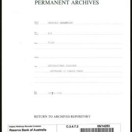 Research Department - Balance of Payments - International Reserves - Estimates of London Funds - 1927 - 1938