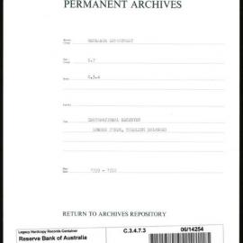 Research Department - Balance of Payments - International Reserves - London Funds, Sterling Balances - 1939 - 1952
