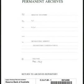 Research Department - Balance of Payments - International Reserves - General - 1946 - 1967 - File 1