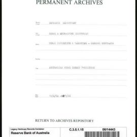 Research Department - Rural & Extractive Industries - Australian Rural Credit Facilities - 10/4/1964 - 10/8/1966