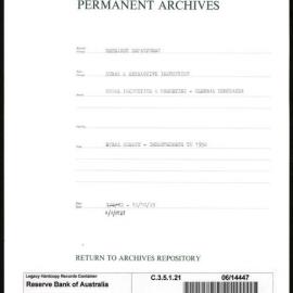 Research Department - Rural & Extractive Industries - Rural Credit - Indebtedness to 1950 - 1/1/1927 - 10/10/1949
