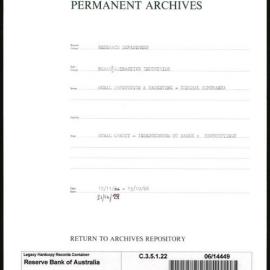 Research Department - Rural & Extractive Industries - Rural Credit - Indebtedness to Banks: Newscuttings & Memoranda and Correspondence - 31/12/1929 - 13/10/1966