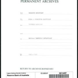 Research Department - Rural & Extractive Industries - Northern Territory Development  - 1949 - 1968