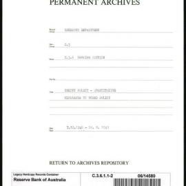 Research Department - Banking Section - Credit Policy - Quantitative - Memoranda to Board - General Policy - File 2 - 7/12/1940 - 24/8/1949