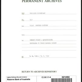 Research Department - Banking Section - Credit Policy - Quantitative - Memoranda to Board - General Policy - File 4 - 5/6/1950 - 19/6/1953