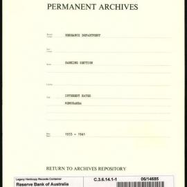 Research Department - Banking Section - Interest Rates - Memoranda - File 1 - 1935 - 1941