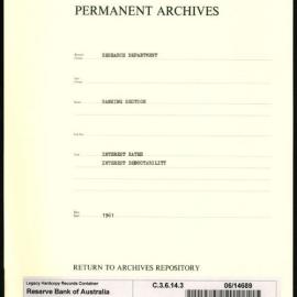 Research Department - Banking Section - Interest Rates - Deductibility - 1961
