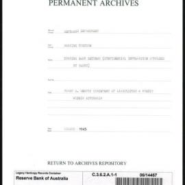 Research Department - Banking Section - Trading Bank Returns - (Confidential information supplied by Banks) - Forms D. Weekly Statement of Liabilities and Assets within Australia - File 1 - August 1945