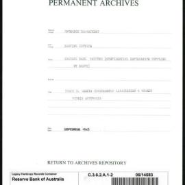 Research Department - Banking Section - Trading Bank Returns - (Confidential information supplied by Banks) - Forms D. Weekly Statement of Liabilities and Assets within Australia - File 2 - September 1945