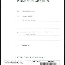 Research Department - Banking Section - Trading Bank Returns - (Confidential information supplied by Banks) - Forms D. Weekly Statement of Liabilities and Assets within Australia - File 3 - October 1945