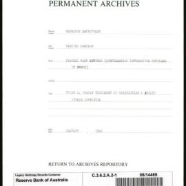 Research Department - Banking Section - Trading Bank Returns - (Confidential information supplied by Banks) - Forms D. Weekly Statement of Liabilities and Assets within Australia - File 1 - January 1946