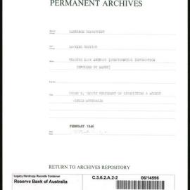 Research Department - Banking Section - Trading Bank Returns - (Confidential information supplied by Banks) - Forms D. Weekly Statement of Liabilities and Assets within Australia - File 2 - February 1946