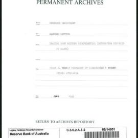 Research Department - Banking Section - Trading Bank Returns - (Confidential information supplied by Banks) - Forms D. Weekly Statement of Liabilities and Assets within Australia - File 2 - June 1946