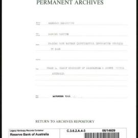 Research Department - Banking Section - Trading Bank Returns - (Confidential information supplied by Banks) - Forms D. Weekly Statement of Liabilities and Assets within Australia - File 3 - November 1946