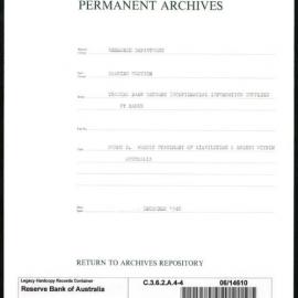Research Department - Banking Section - Trading Bank Returns - (Confidential information supplied by Banks) - Forms D. Weekly Statement of Liabilities and Assets within Australia - File 4 - December 1946