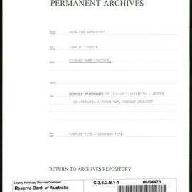 Research Department - Banking Section - Trading Bank Returns - (Confidential information supplied by Banks) - Monthly Statements of Averages Liabilities and Assets in Australia and Forms D, Monthly Averages - File 1 - January - December 1938